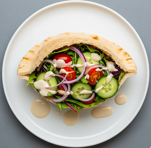 Pitta Salad With Sauce 