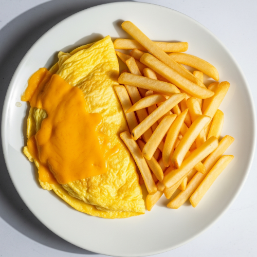 Cheese Omelette With Chips 