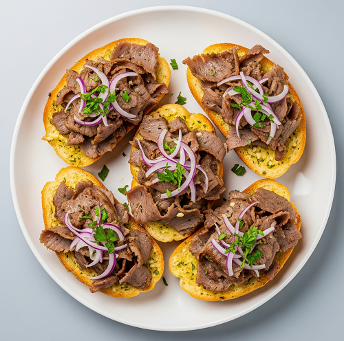 Garlic Bread With Donner & Cheese 