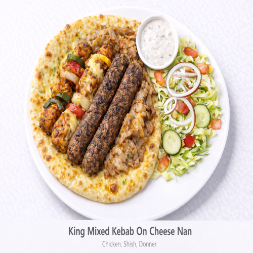 King Mixed Kebab On Cheese Nan 
