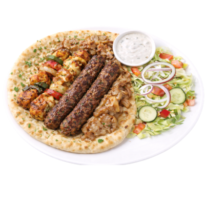 King Mixed Kebab On Garlic Nan 