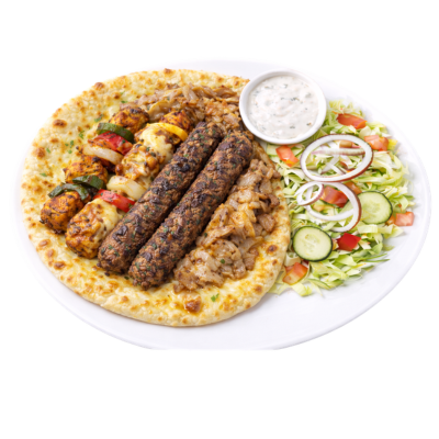 King Mixed Kebab On Cheese Nan 